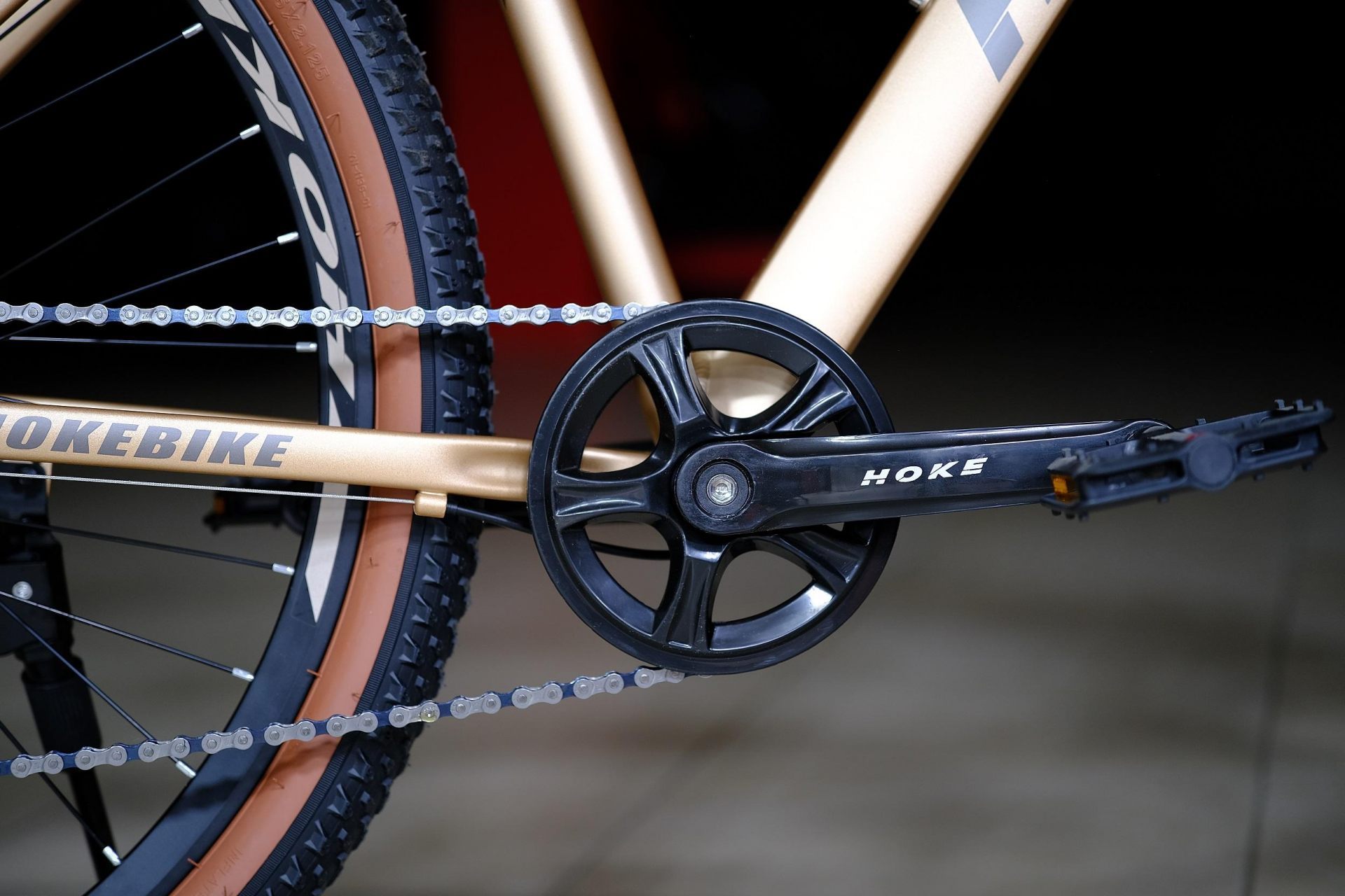 Система (шатун) сталь 36T
 HOKE ONE WAY 27,5 матовый коричневый